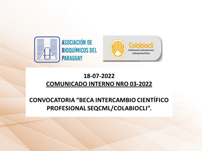 IMAGEN DESTACADA Beca Programa de Intercambio Científico Profesional SEQCMLCOLABIOCLI